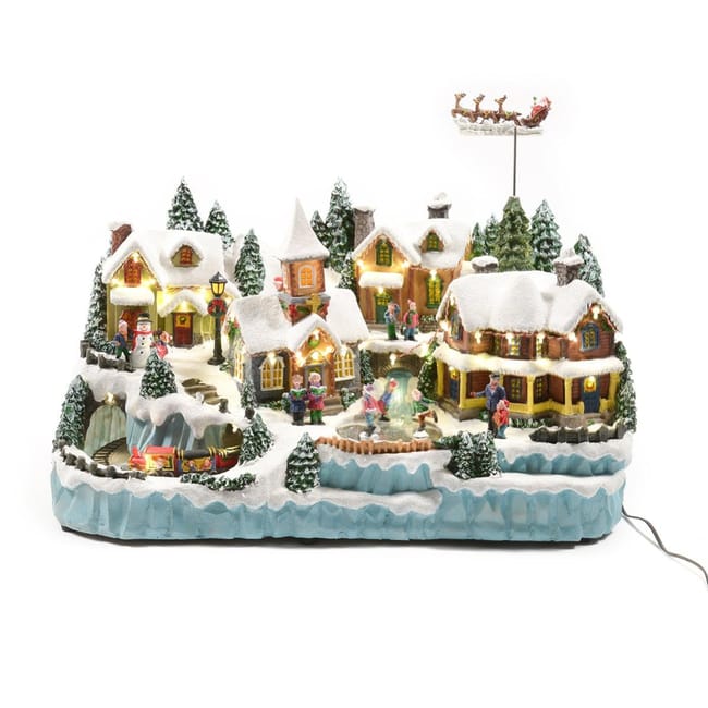 Spetebo Linea decorativa in legno pieghevole 60 x 16 cm – grigio e oro – silhouette città di Natale per decorazione da tavolo Spetebo Linea decorativa in legno pieghevole 60 x 16 cm – grigio e oro – silhouette città di Natale per decorazione da tavolo