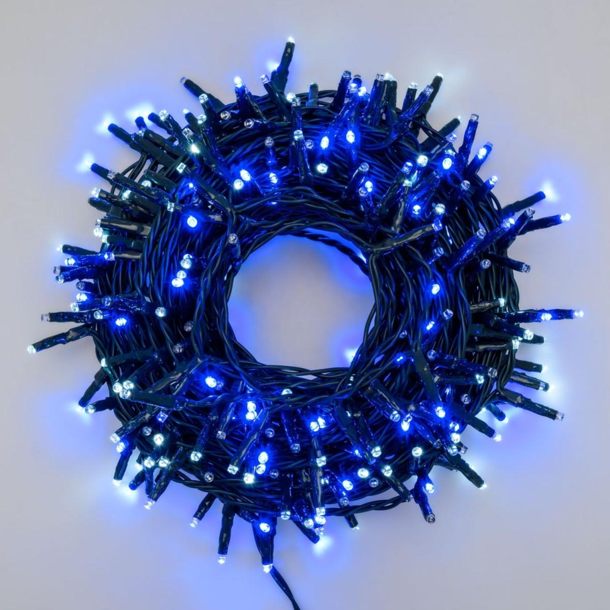 Catena di luci 36 metri da 720 Led Multicolore con cavo verde Wisdom