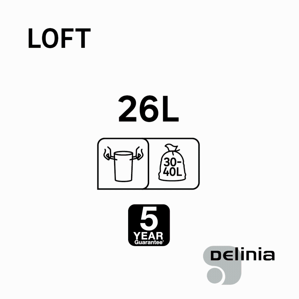 Curver 229415 Flip Bin Pattumiera Plastica Nero/Argento 26 X 34 47 Cm 25 L 881768579