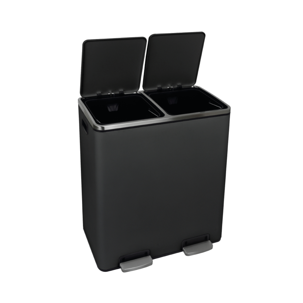 Pattumiera Bagno Rettangolare In Acciaio Nero 3L Artemisia