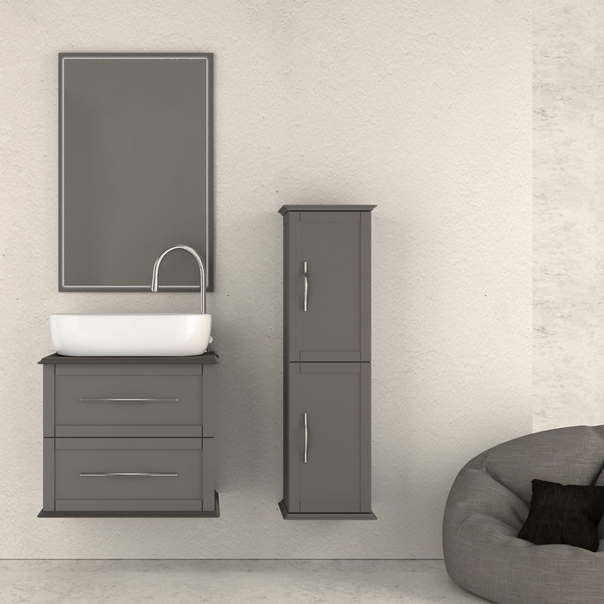 Higsose Mobile Colonna Bagno 34,5x34x180 cm Legno Multistrato