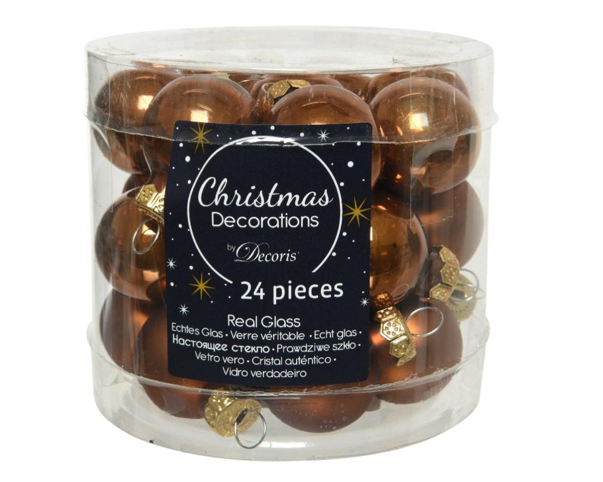 Set di palline natalizie in vetro cinnamon Ø 2.5 cm confezione da 24