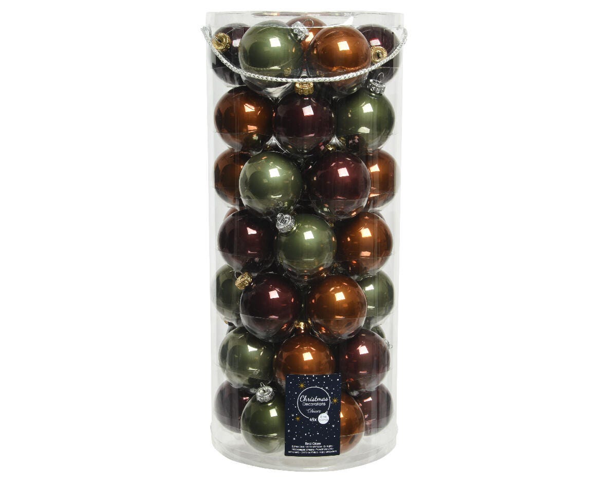 Palline Di Natale In Vetro Antiche Set di palline natalizie in vetro multicolore Ø 6 cm confezione da 49