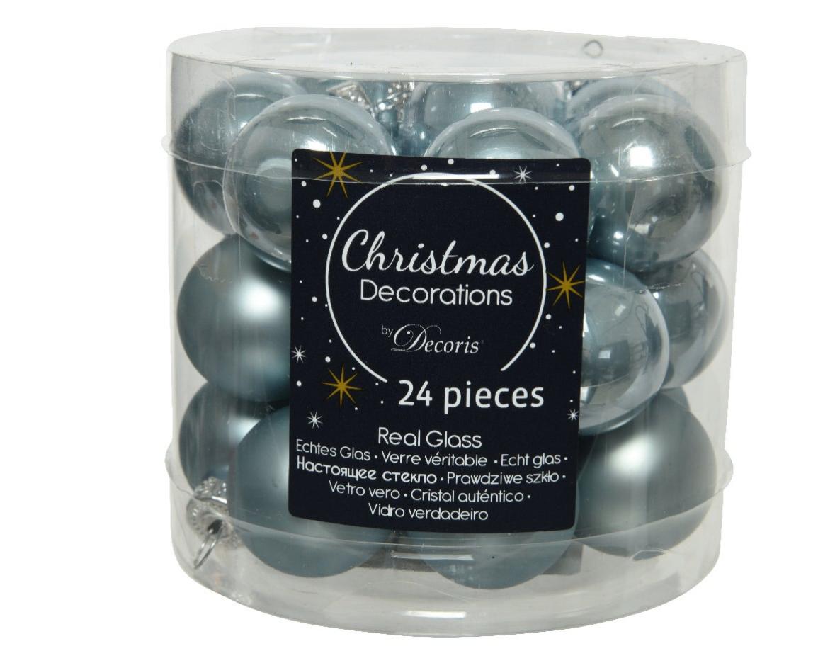Set di palline natalizie in vetro blu Ø 2.5 cm confezione da 24 pezzi
