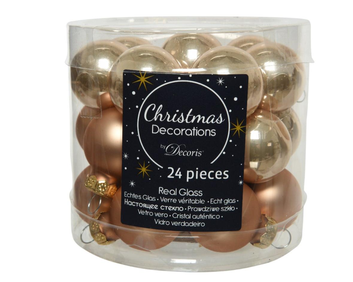 Set di palline natalizie in vetro marrone Ø 2.5 cm confezione da 24