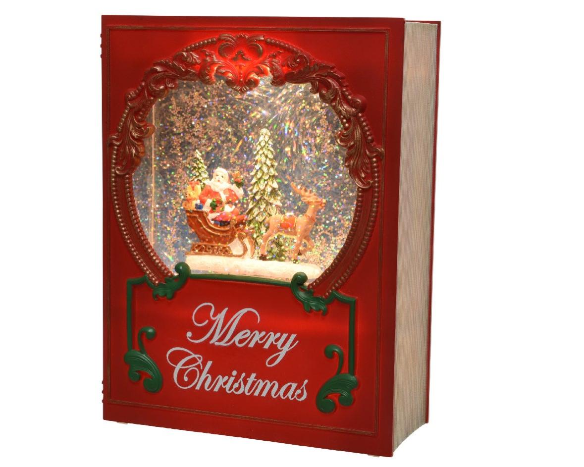 TSLBW Statuetta Di Babbo Natale In Piedi 32 Cm, Realistica Figura In Peluche E Plastica Con Barba Lunga E Borsa Regalo, Decorazione Natalizia Per Camino E Tavolo