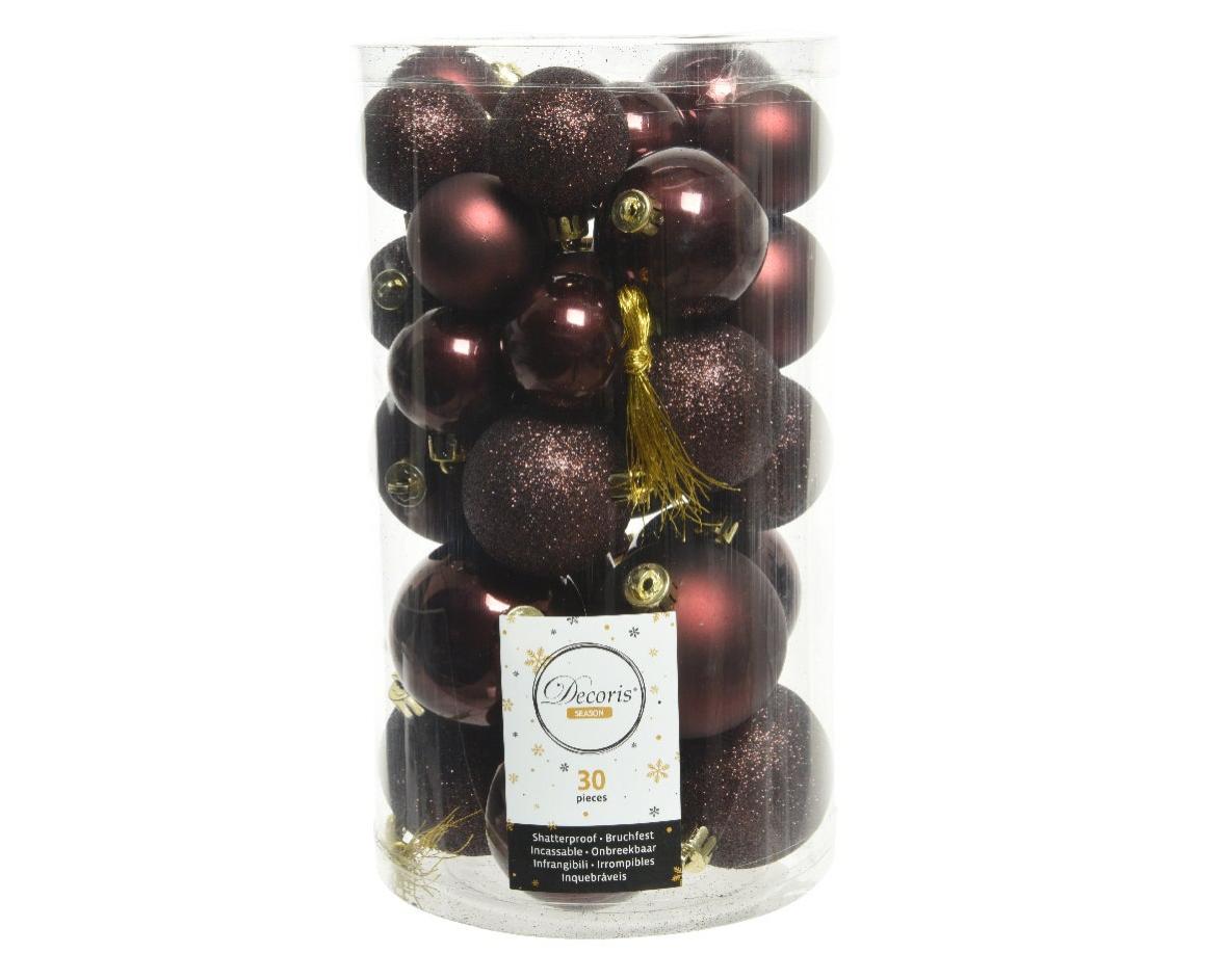 Palline Di Natale 20 Cm Set di palline natalizie in pvc rosso Ø 6 cm confezione da 30 pezzi