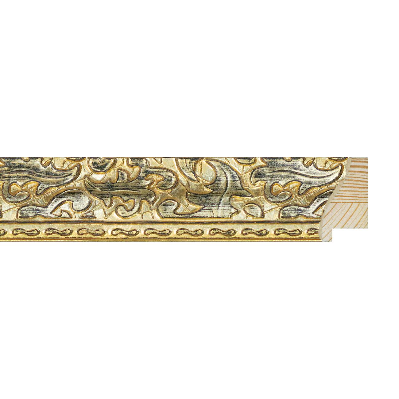 Asta per cornice Foglie in legno foglia oro dorato 3.8 cm