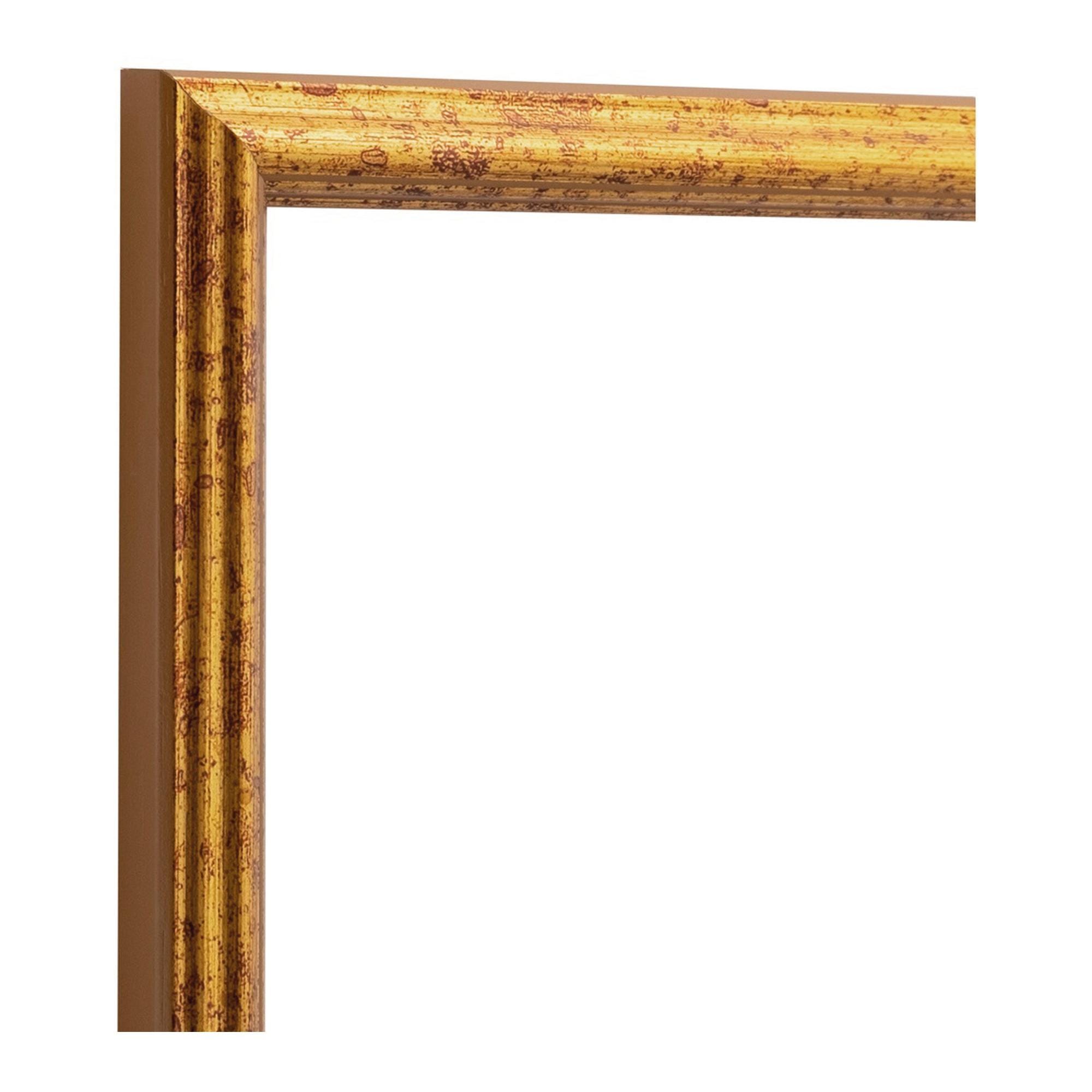 Asta per cornice Fabriano in legno rilievo marrone filo oro 100 cm