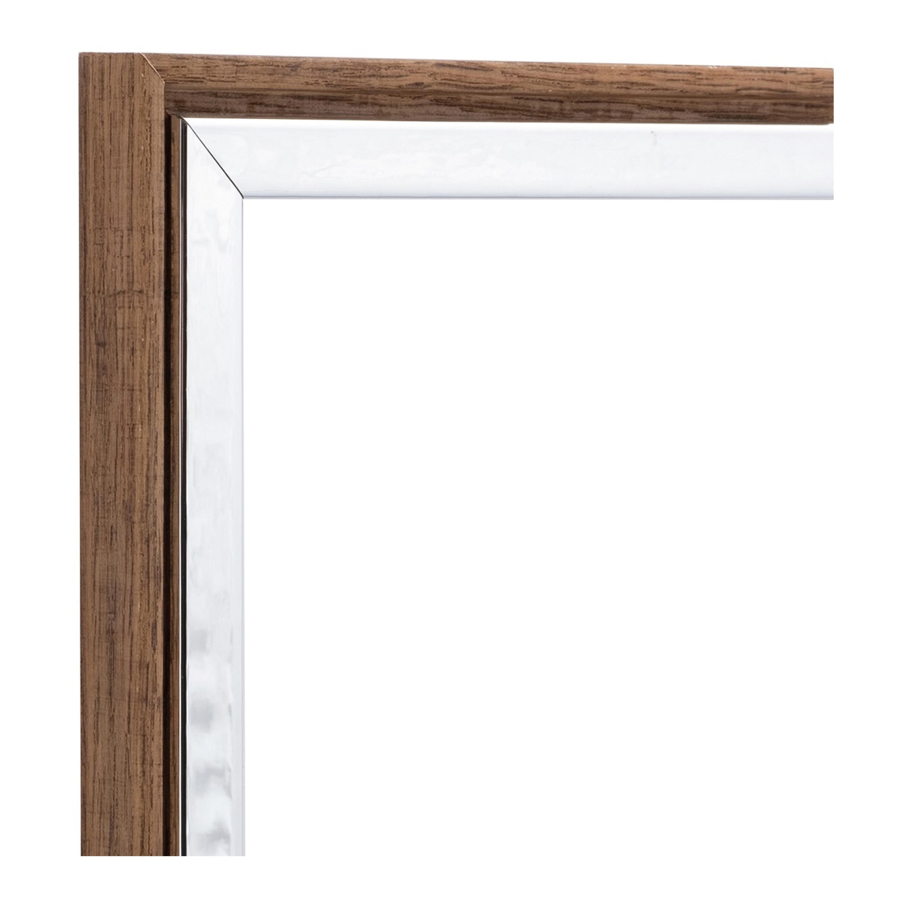 Asta per cornice Mina in legno rilievo rovere scuro filo argento 100 cm