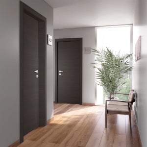 Porta per Bed & Breakfast battente Timber grigio L 70 x H 210 cm destra