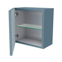 Aquariss Armadietto da bagno alto 1200 mm, 1 anta, sottile, montaggio a parete, blu opaco, con 2 ripiani regolabili, confezione piatta Aquariss Armadietto da bagno alto 1200 mm, 1 anta, sottile, montaggio a parete, blu opaco, con 2 ripiani regolabili, confezione piatta