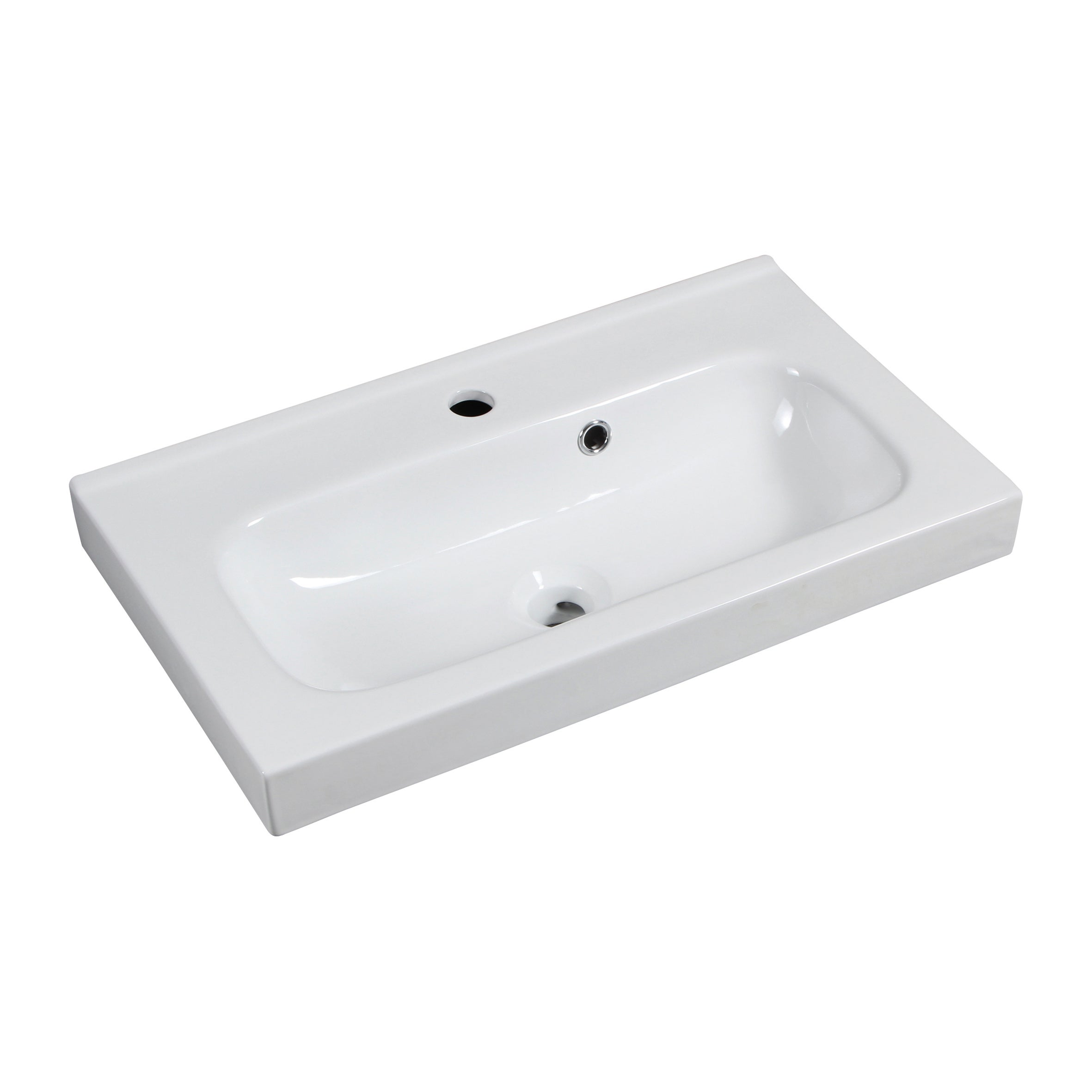 Mobile sottolavabo e lavabo bianco lucido L 60 x P 35 H 58 cm