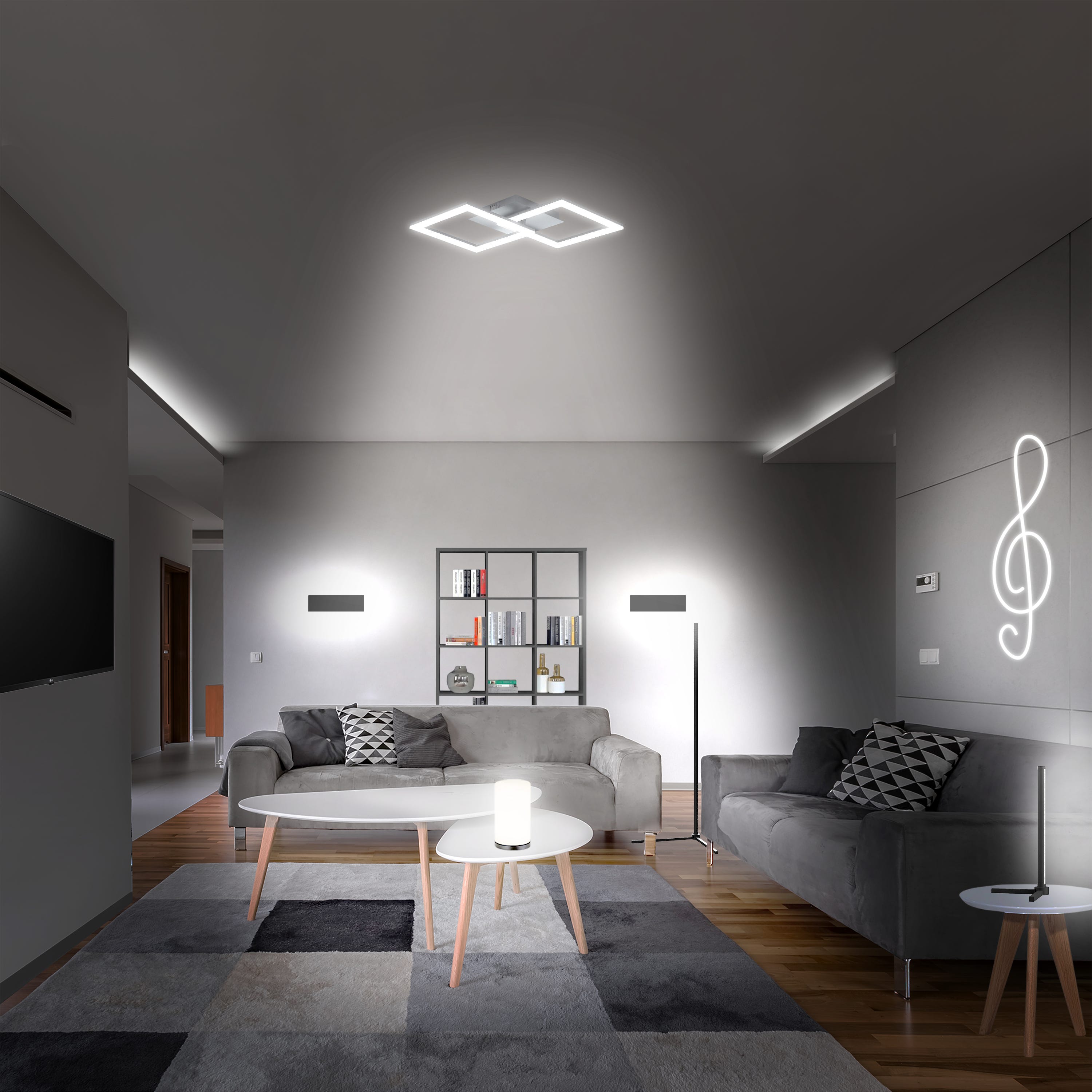Faretto da soffitto lampada da terra telecomando lampada da soggiorno  dimmerabile in un set di lampadine LED RGB