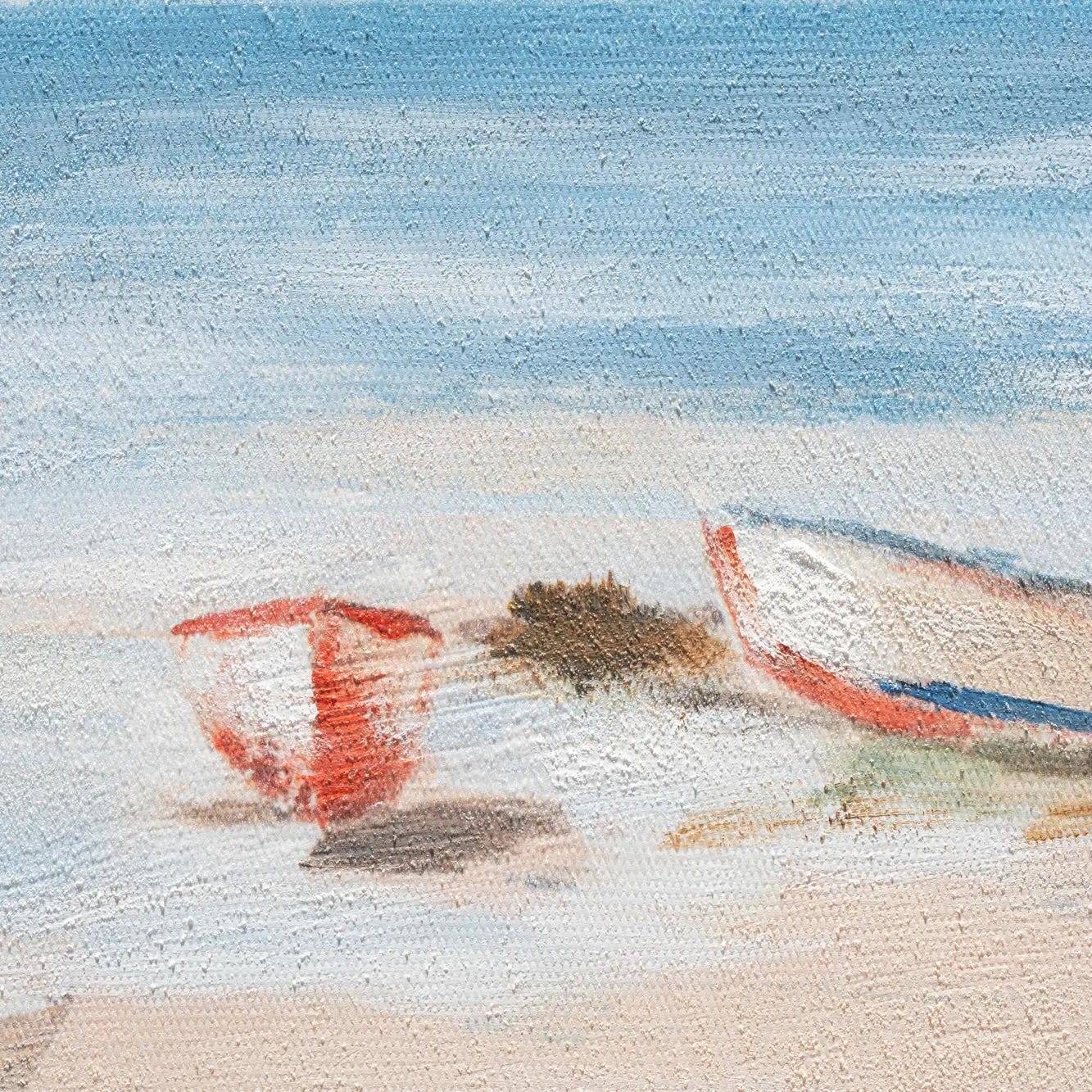Dipinti su tela soggetto barche in riva al mare 30 x 90 cm
