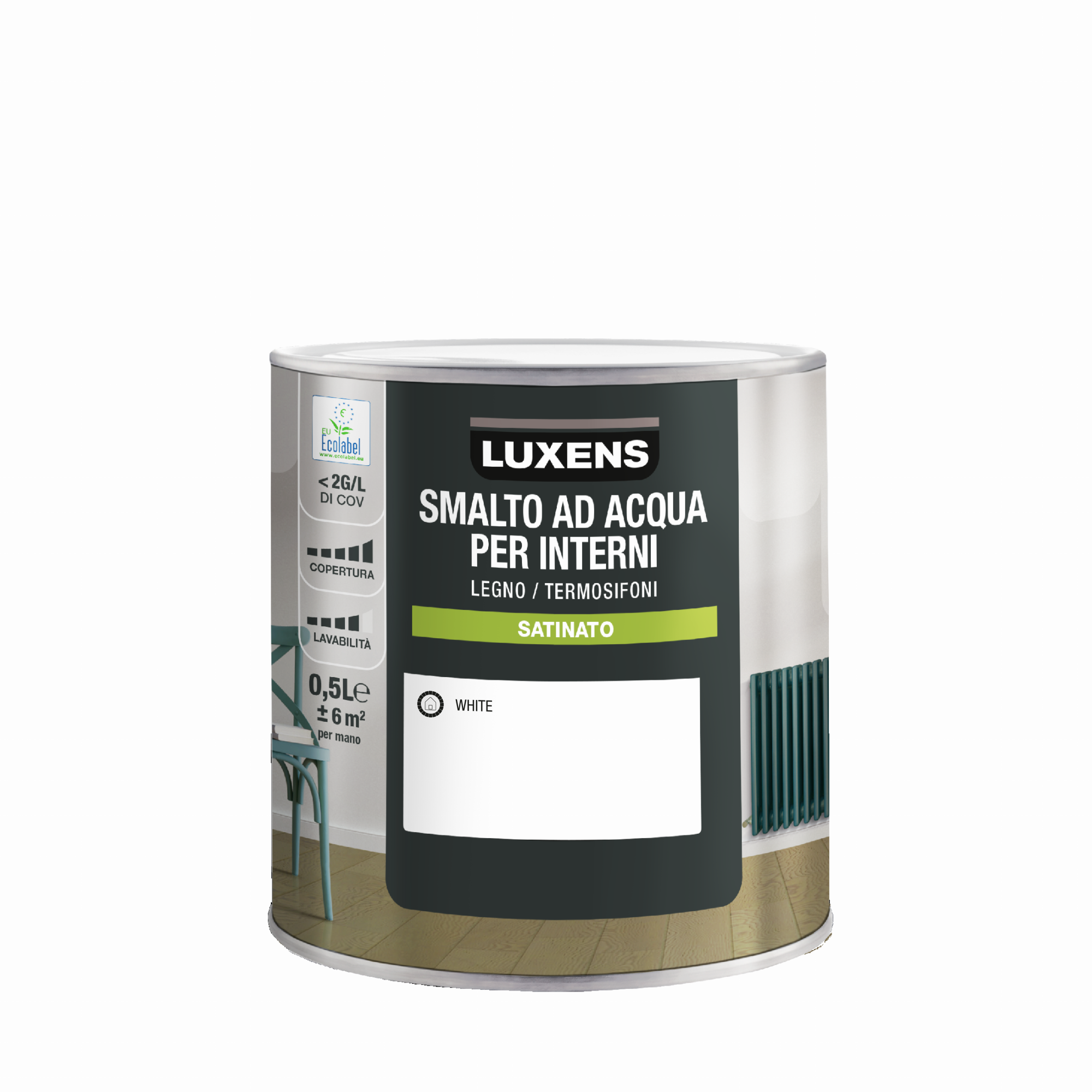Peinture Murale Satinée Blanche Jumbo Paint 1kg - Anti-reflets, Pour Intérieur, Fabriquée En Italie