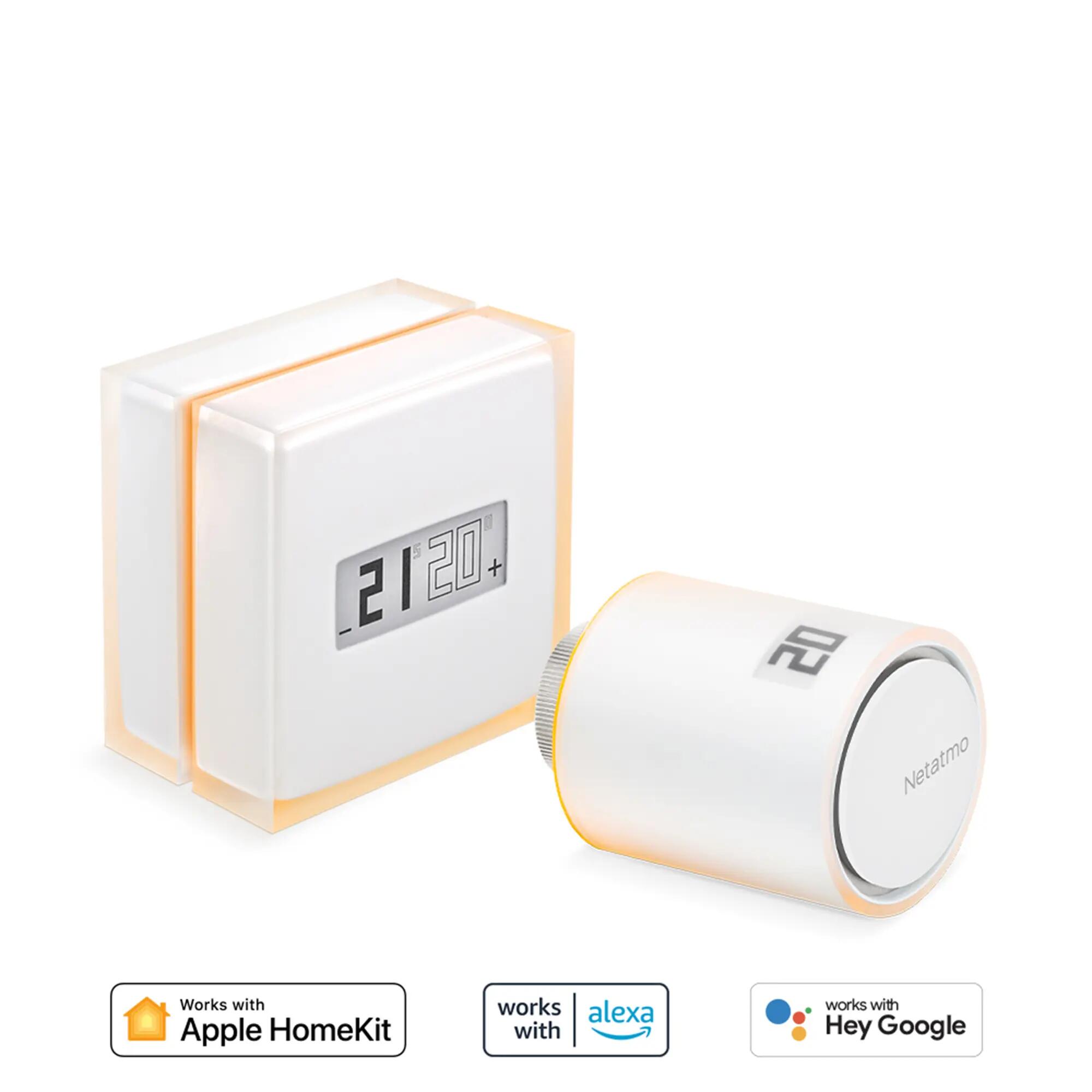 Kit valvole termostatiche manuali NETATMO NBU-NTH-NAV-1-LM bianco,  transparente, arancione