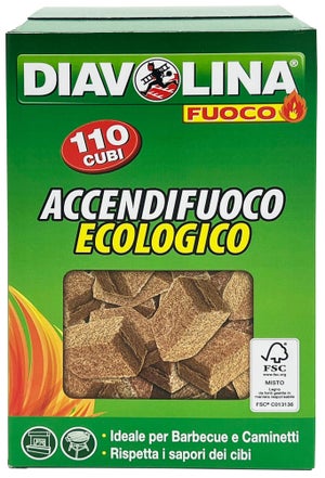 Accendi fuoco per stufe e barbecue diavolina Ecologica ecofiamma in lana  di legno / 40 Riccioli