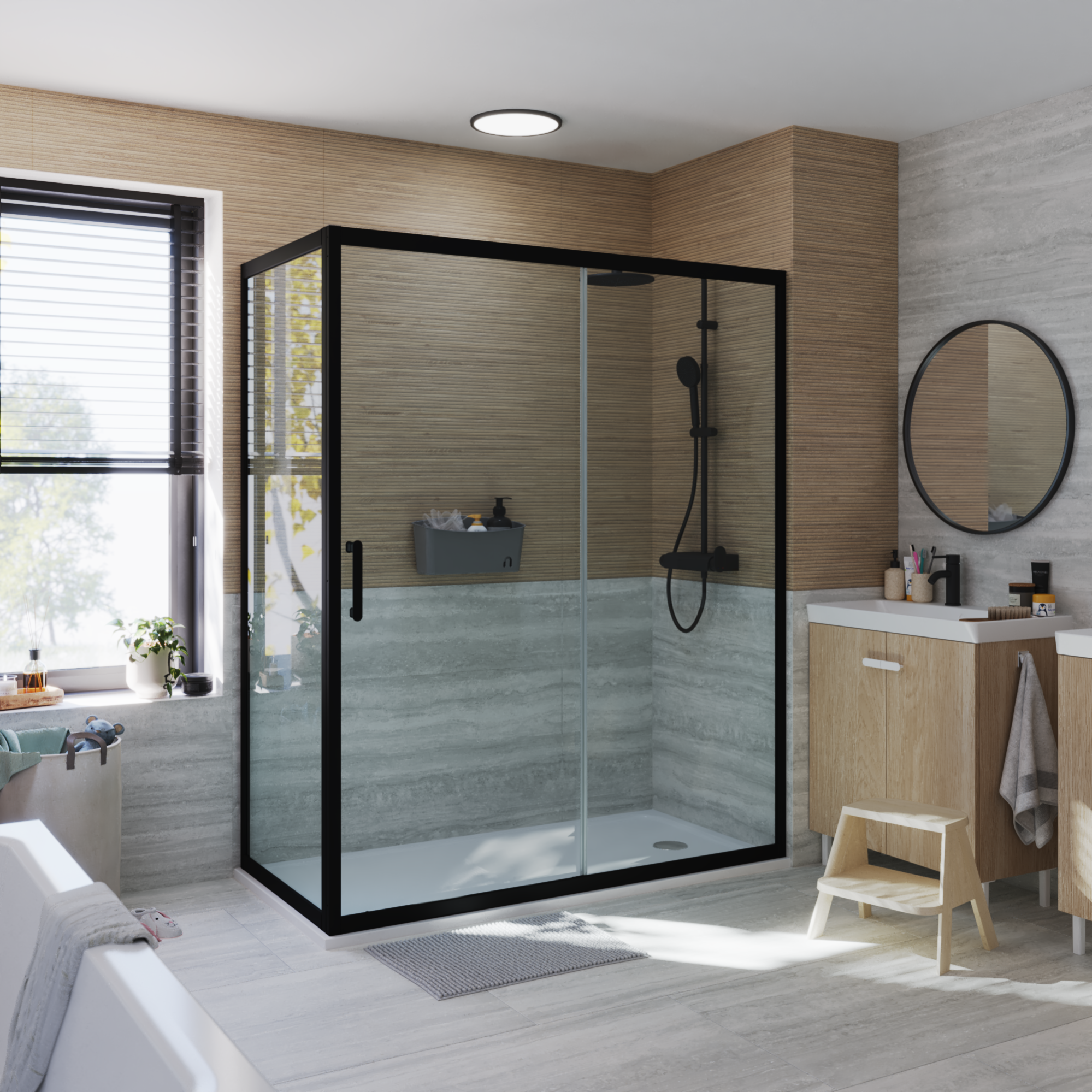 Box Doccia Angolare Scorrevole 80x120 Cm - Vetro Temperato 6 Mm Anti-Goccia - Design Moderno - Foto 9