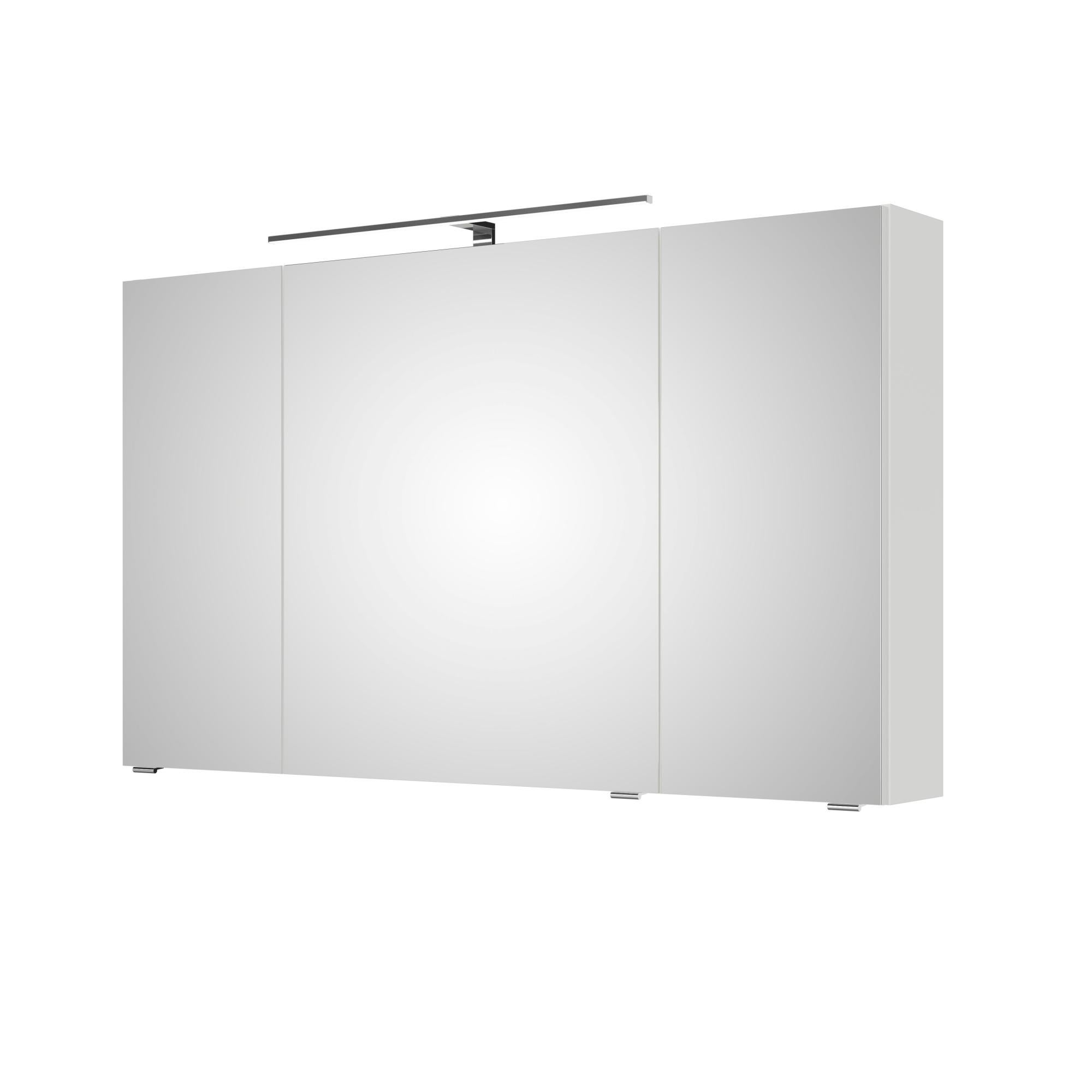 Specchio contenitore con illuminazione Cassca L 120 x P 15 x H 70 cm bianco  lucido Pelipal