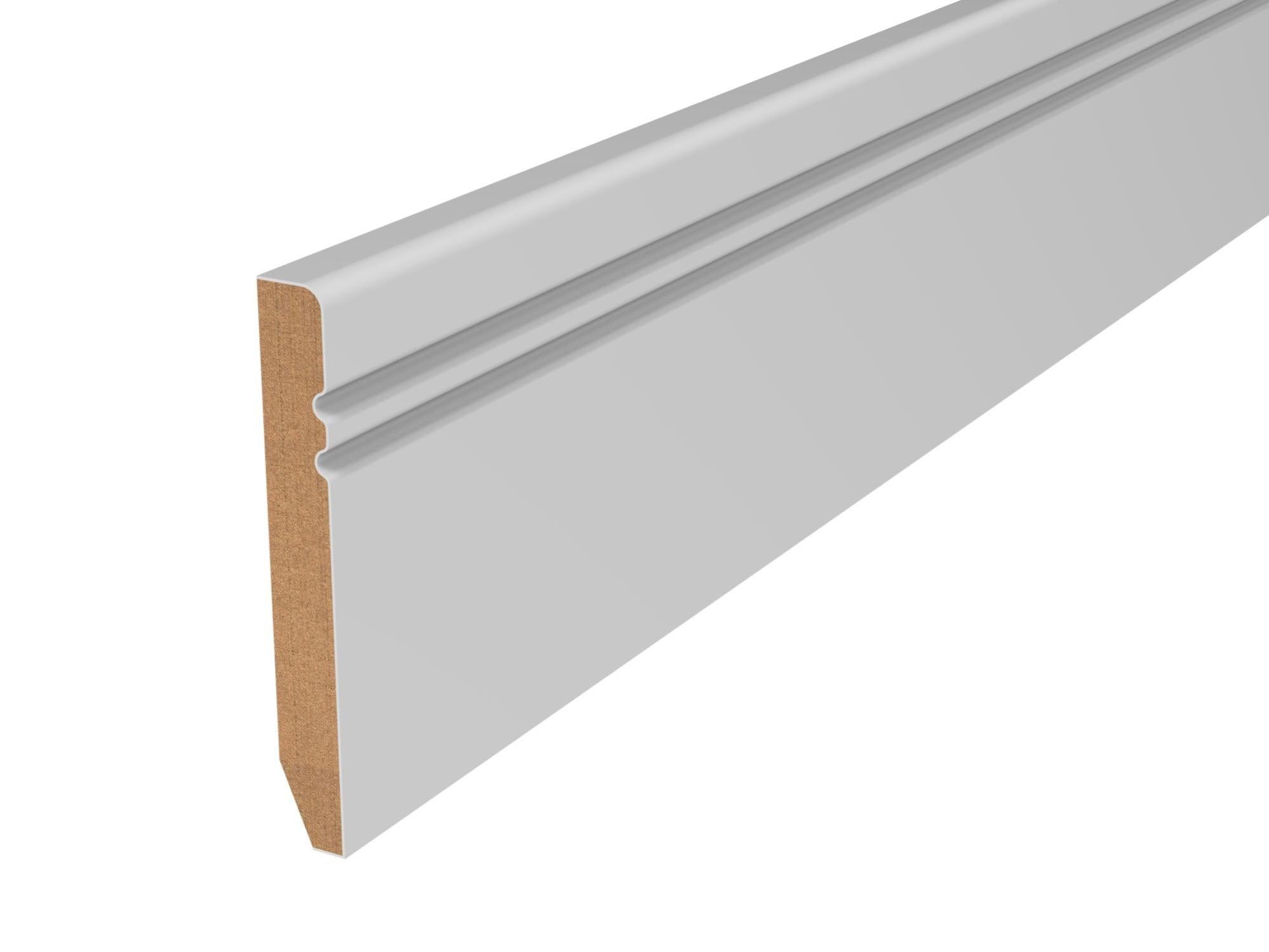 Battiscopa Classic Ducale in mdf bianco Sp 10 mm x H 8 x L 220 cm / 2.2 ...
