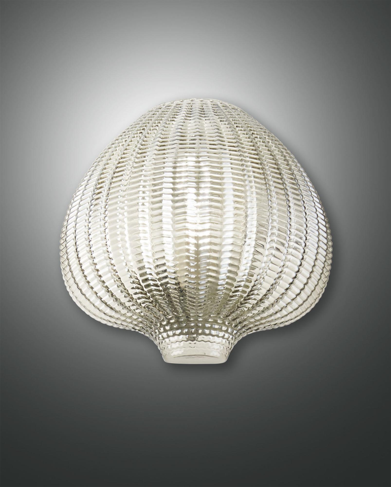 Applique Classica A Muro In Vetro 1 Luce Girella - Bianco Con Dettagli Oro - Per Bagno, Camera, Corridoio - Larghezza 30cm