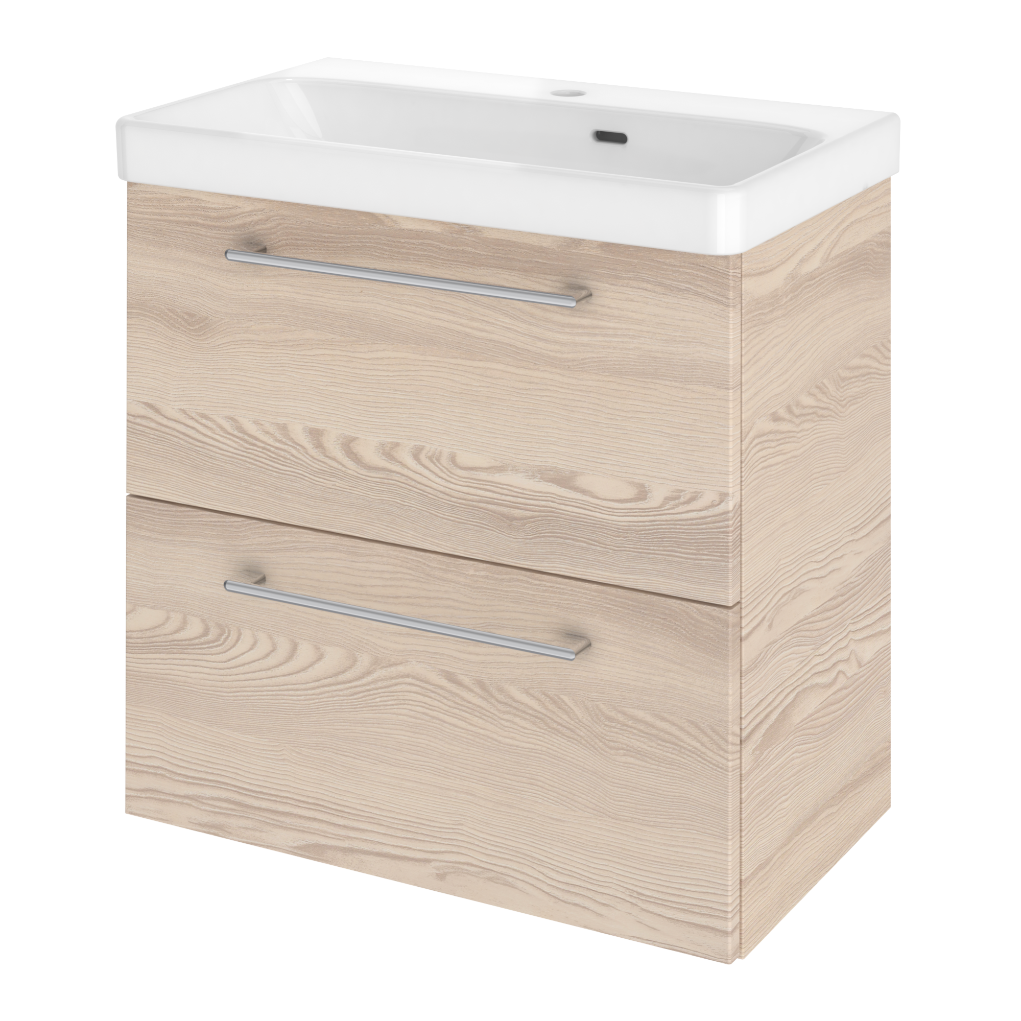 Trendteam Mobile Sottolavabo Bagno Monte - 60x58x38 Cm, Bianco Lucido Con Cassetto E Anta