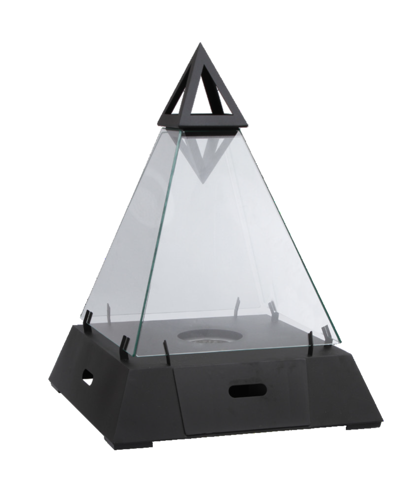 Caminetto Da Tavolo Portatile A Bioetanolo: Focolare In Vetro E Metallo, Design Moderno Per Interni Ed Esterni, Decoro Per Comodino, Balcone E Camera Da Letto (Nero)