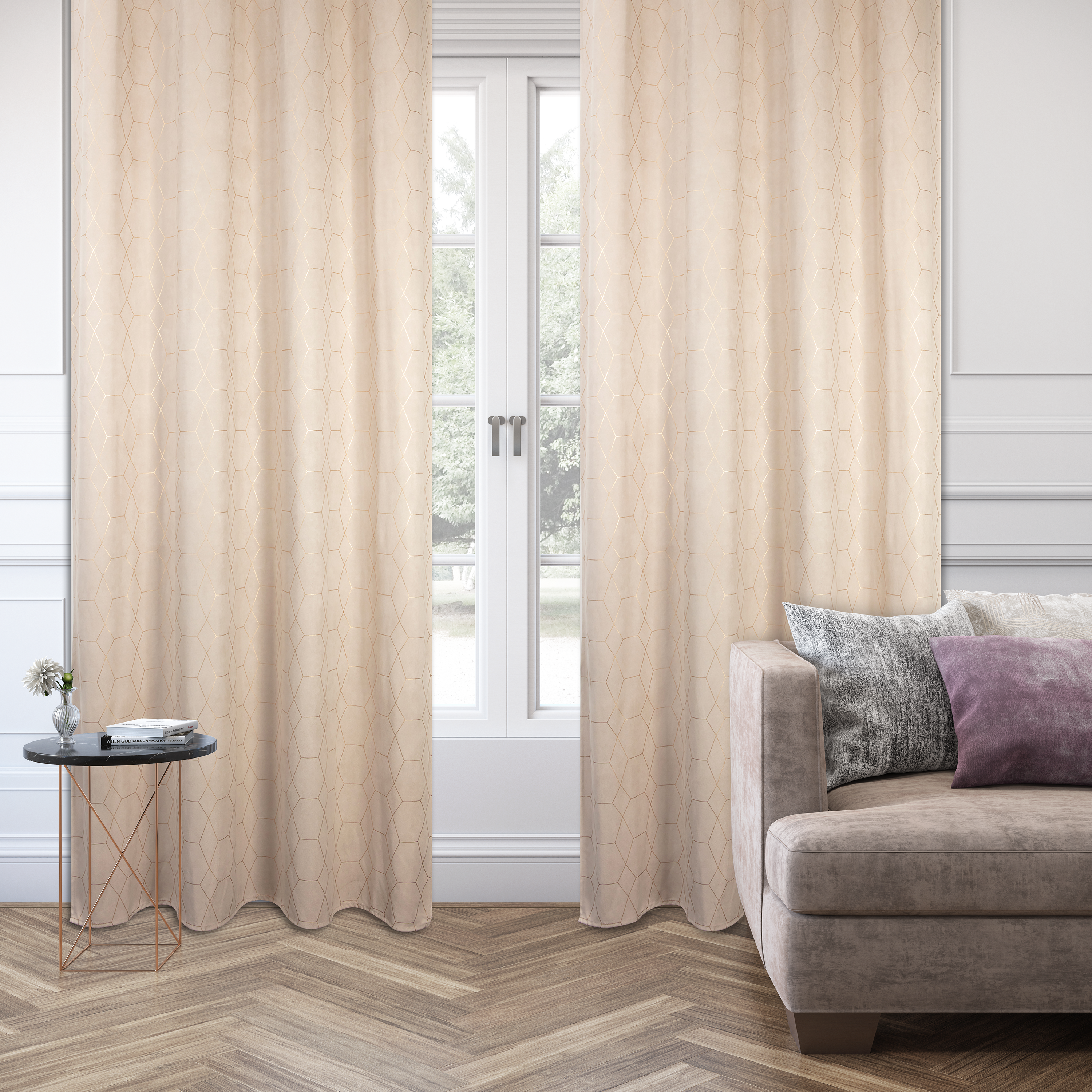 Tenda semi-filtrante INSPIRE Calen beige occhielli 140x280 cm