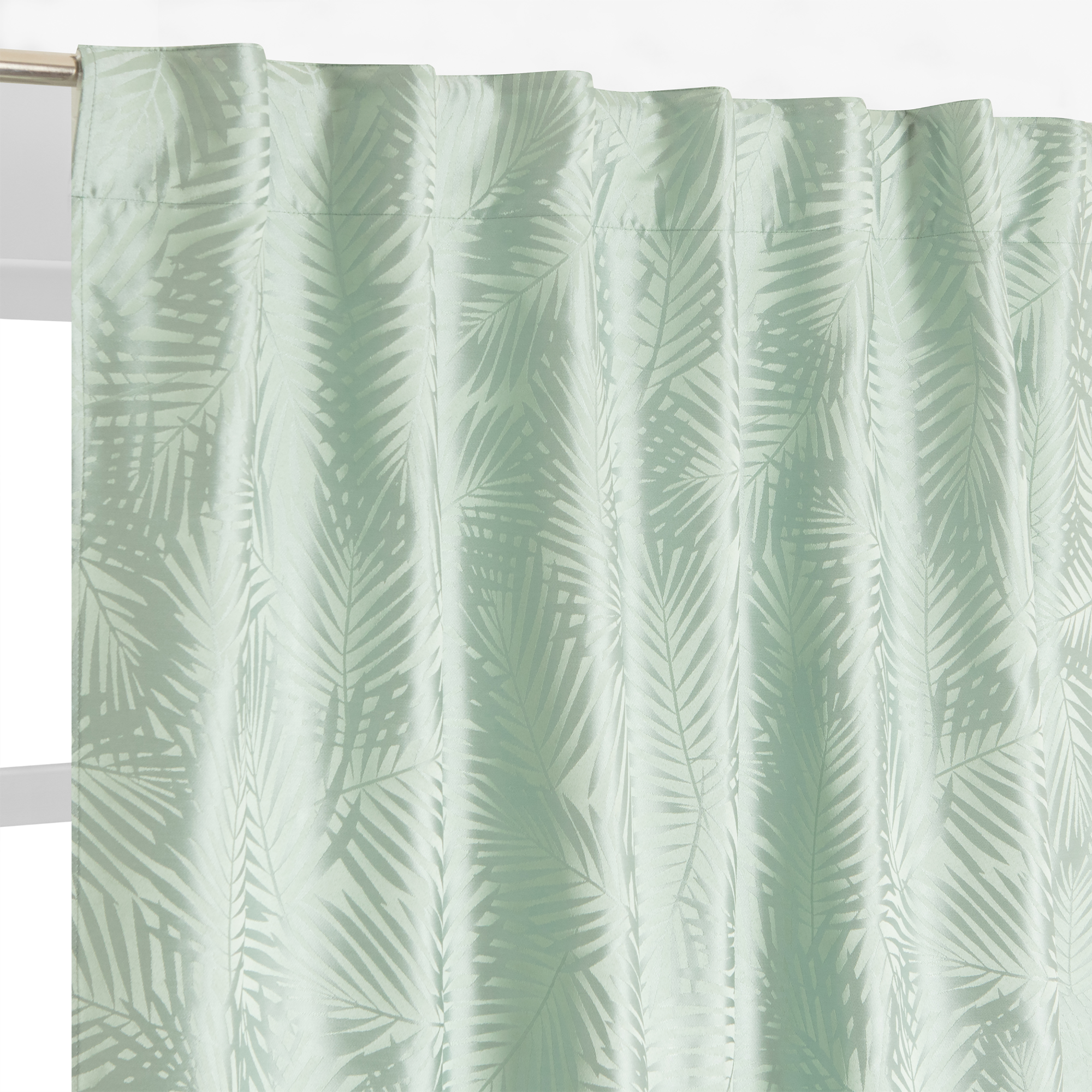 Tenda Semi-filtrante Danila Verde Fettuccia Con Passanti Nascosti 140x280 Cm 84576470