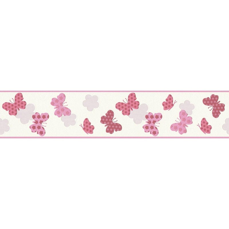 Bordo per carta da parati Farfalle rosa 13.3 cm x 5 m
