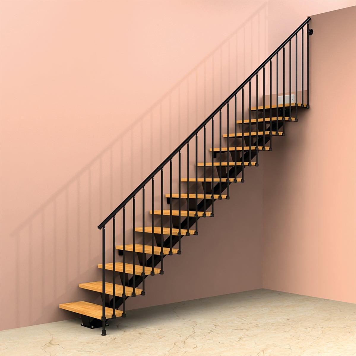 Scala A Rampa Dritto Vida Larghezza 75 Cm, Struttura In Metallo Bianco Gradini In Legno Bianco 89329553