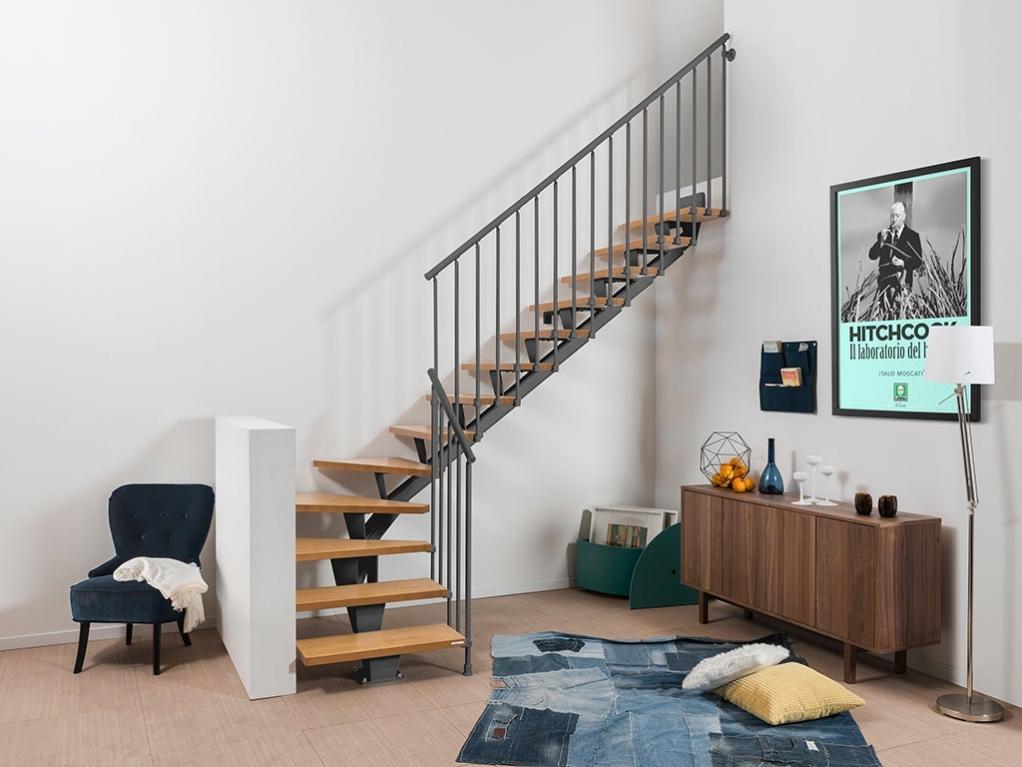 Scala In Acciaio Zincato 8 Gradini - Larghezza 1400mm, Altezza 152cm, Antracite RAL 7016 - Foto 11