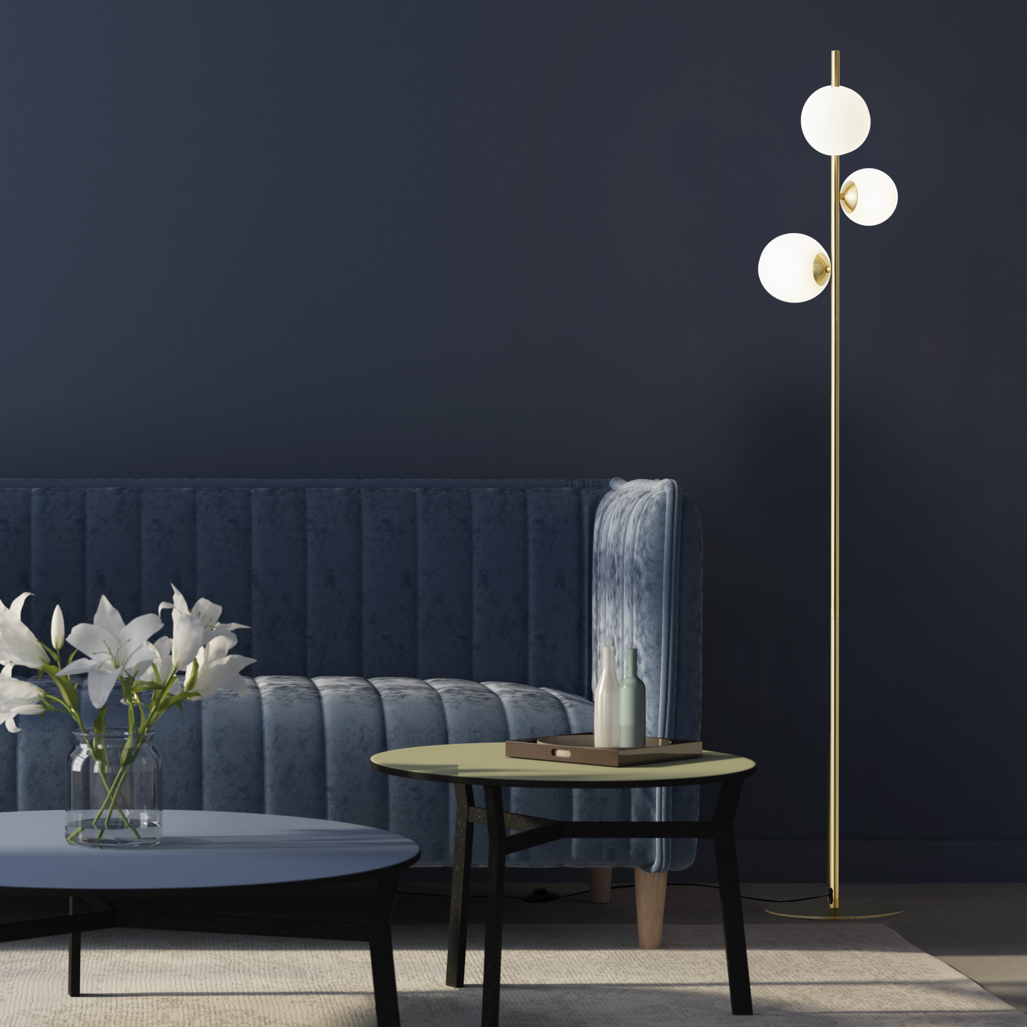 Lampada Da Terra Virone LAR 155 Cm – Braccio Flessibile, E27 Max 20W, In Metallo Bianco O Nero