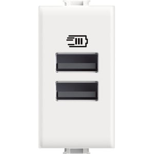 Presa USB 4Box 3.0A per serie Bticino LivingLight Bianco 4B.N.USB.30