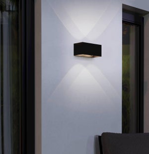 Lampada Led da Specchio Bagno Moderno Gianni Nero IP44 Trio Lighting