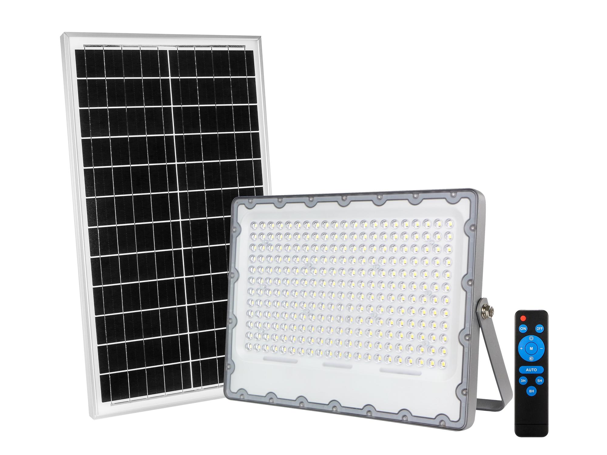 DOUGLAS Proiettore Solare LED 9W Con Sensore Crepuscolare - 2 Teste, 180 LED, 1200 Lumen, Luce Fredda Per Esterno