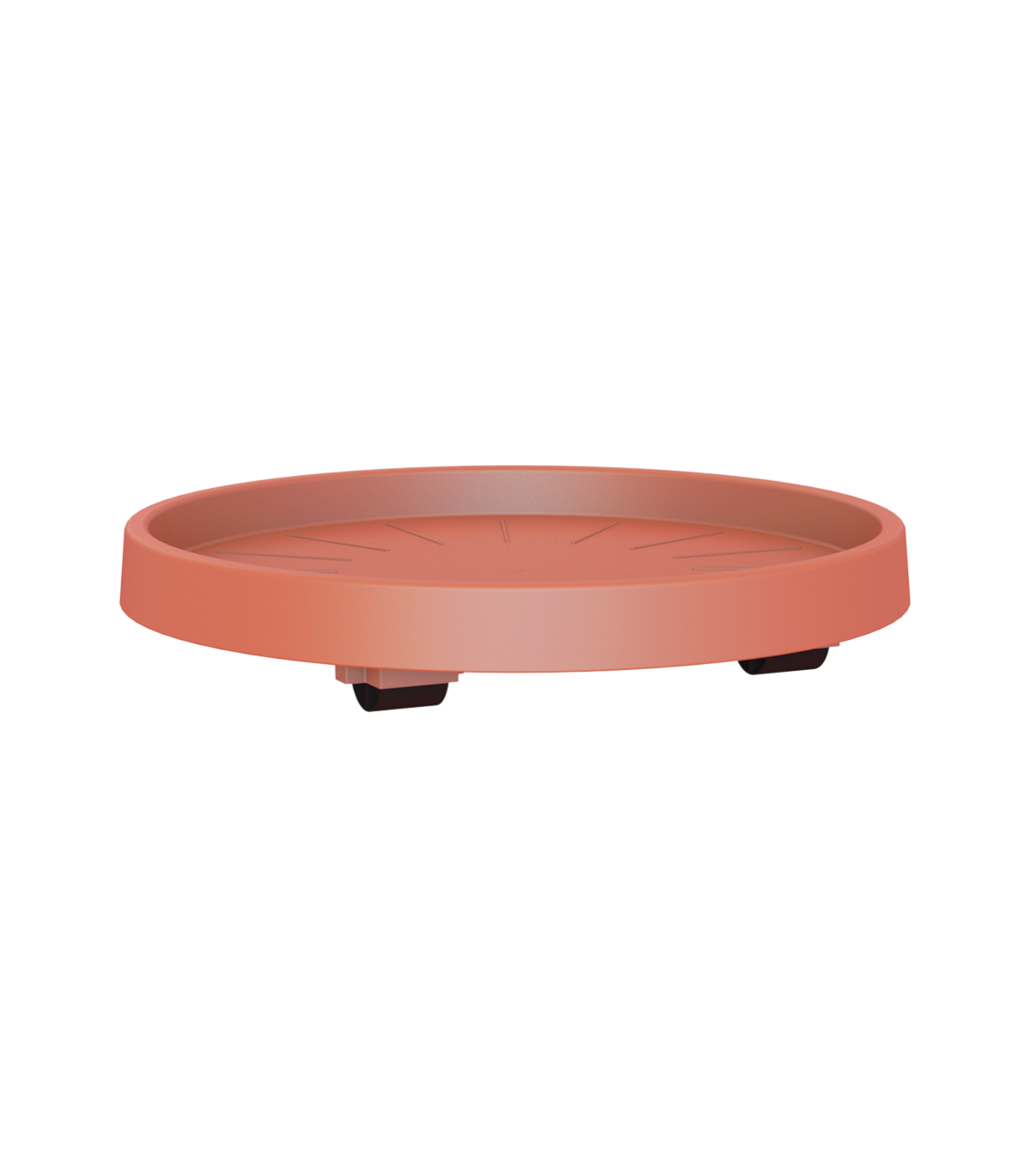 8 Sottovasi Con Ruote Per Piante - 30 Cm, Plastica Resistente, Portata 54 Kg - Nero E Marrone