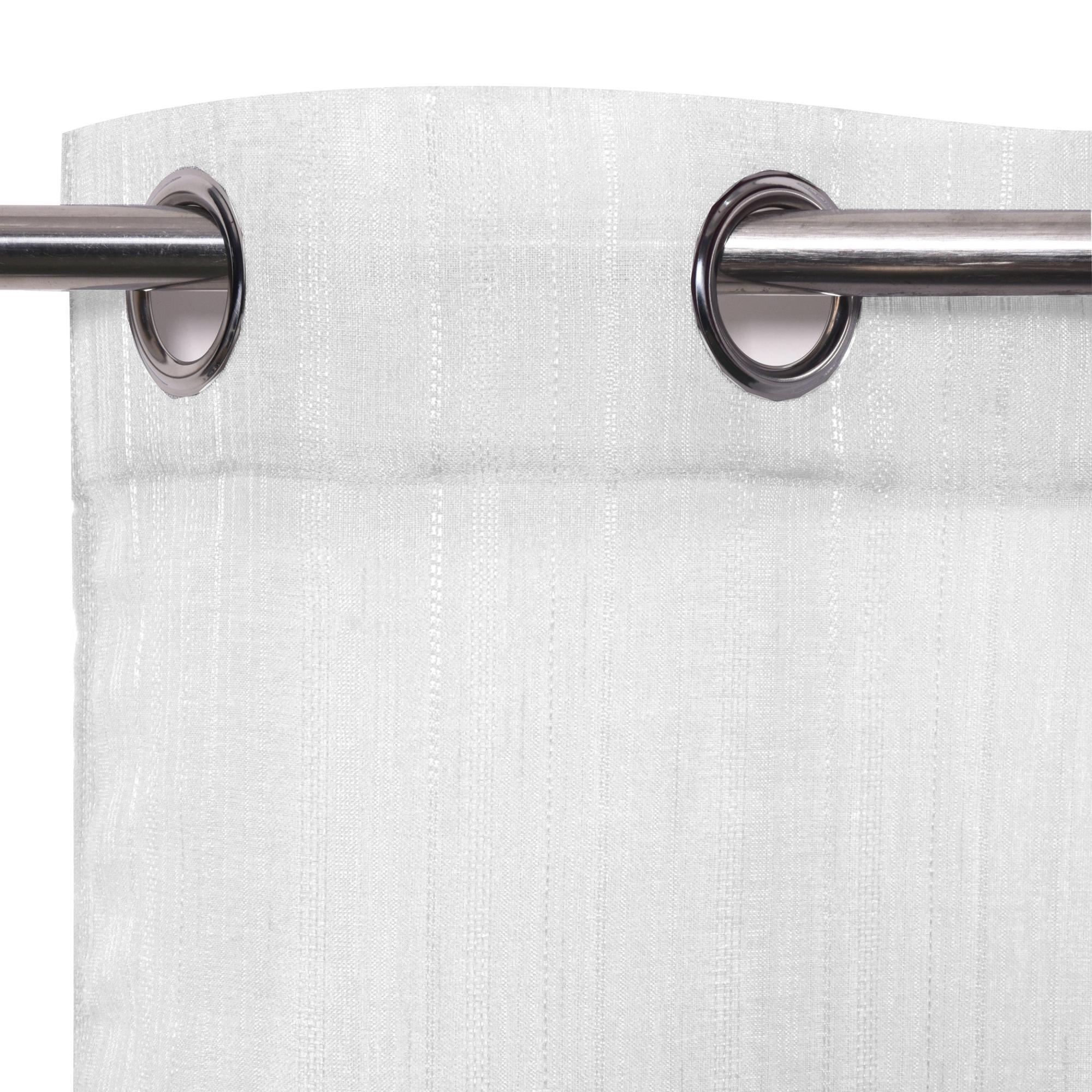 Tenda In Organza Ricamata Home Collection Luna | 100% Poliestere | Bianca, 140x280 Cm | Con Anelli E Orlo Piombato