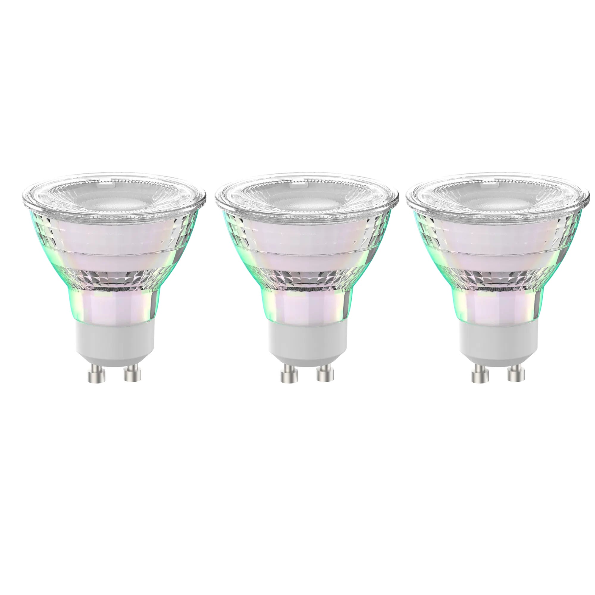 Set da 3 lampadine LED, bulbo, trasparente, luce calda, 3W=450LM (equiv 450  W), 100° , LEXMAN