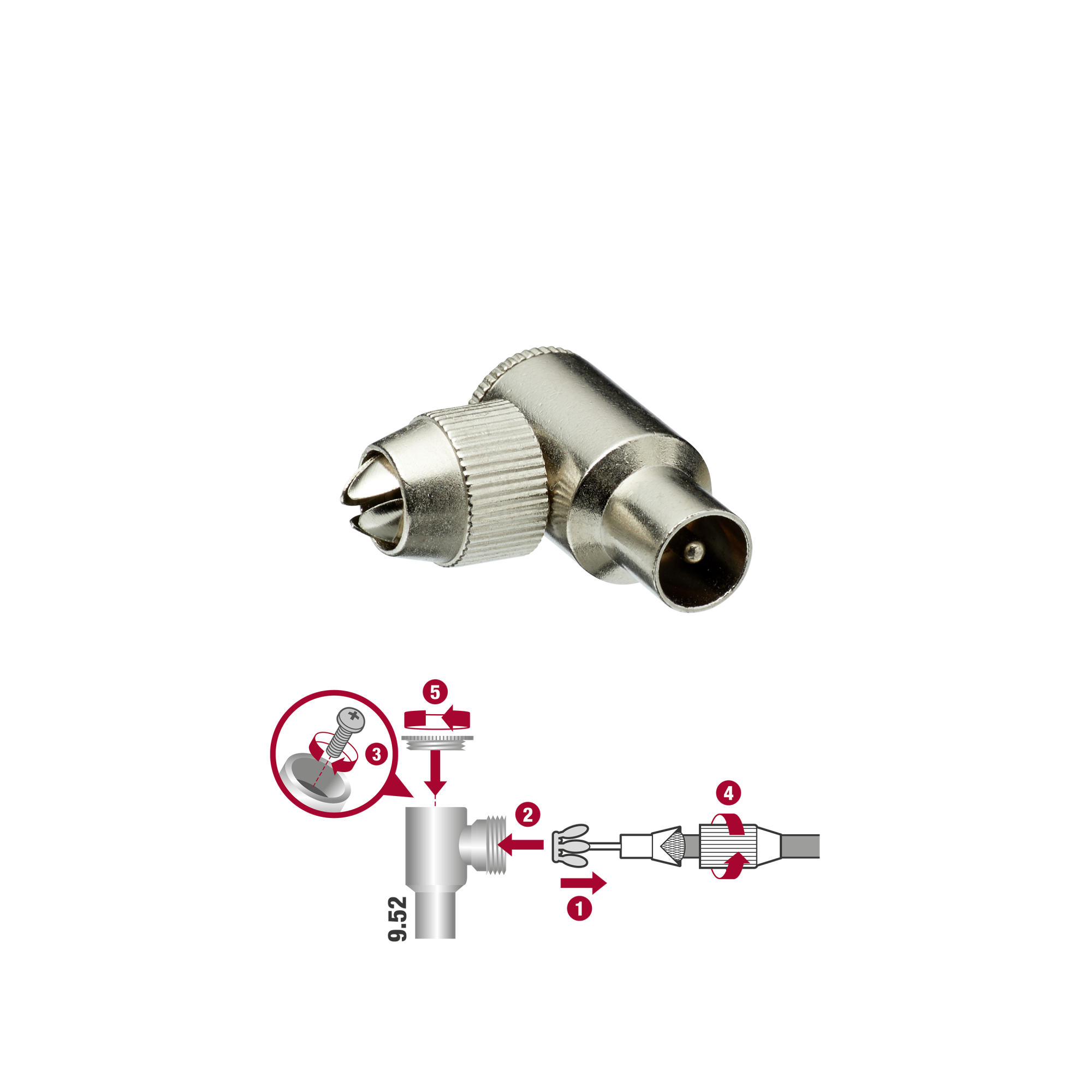 Connettore BNC Maschio - RCA Femmina 50 Ohm - 10 Pezzi - Foto 6