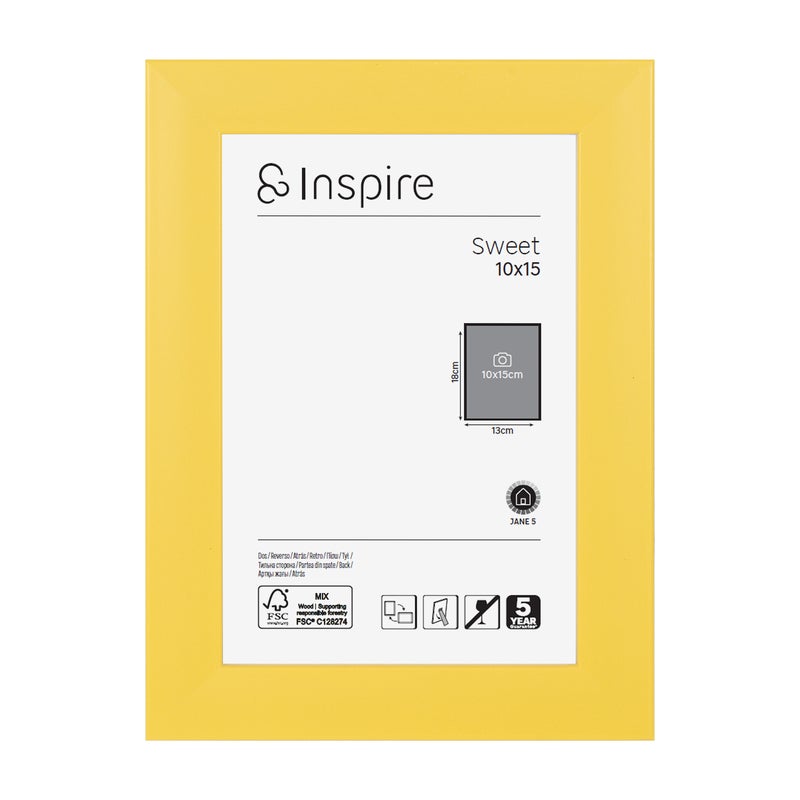 Cornice INSPIRE Industriel giallo opaco per foto da 10x15 cm