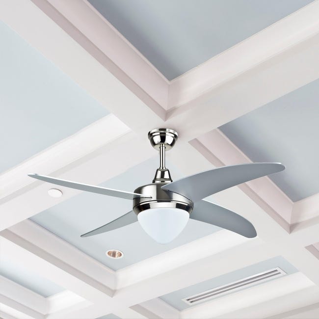 Varazze ventilatore da soffitto Nichel opaco, Trasparente, chiaro H3365557