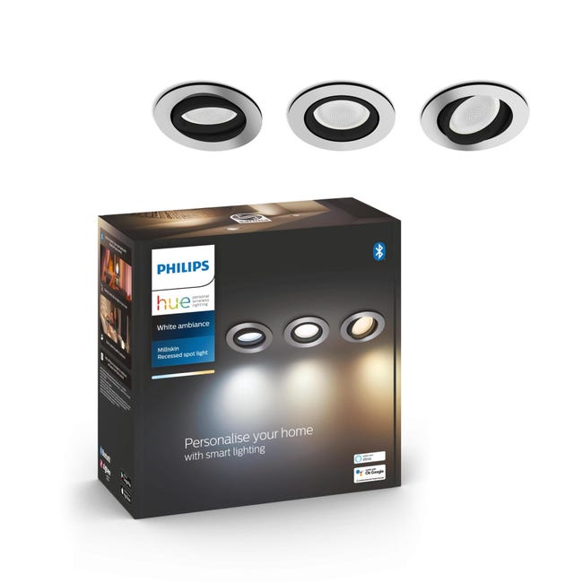 Paulmann 93981 Faretto Da Incasso LED Orientabile - Cromato, 6.8W, Set Completo Con Telaio Rotondo, Alluminio Satinato
