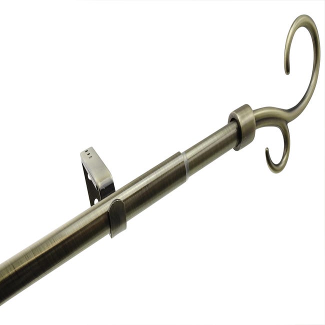 Kit bastone per tenda estensibile da 120 a 210 cm Asia in acciaio ottonato  oro antico Ø 19 mm