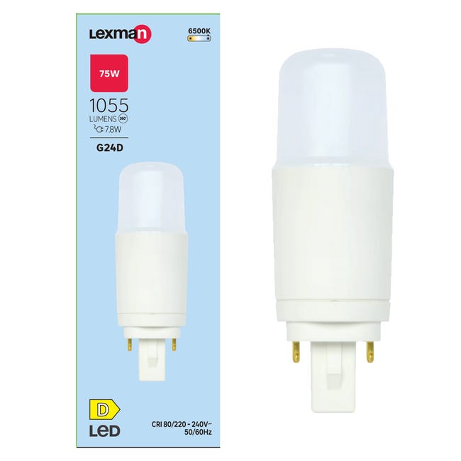 Lampadina LED, goccia, smerigliato, luce naturale, 7.8W=1055LM (equiv 75  W), 330° , LEXMAN