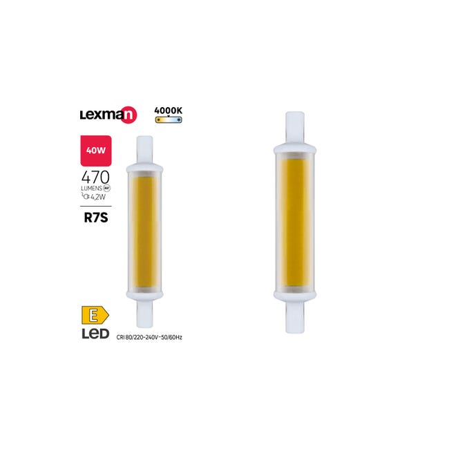 Lampadina LED, faretto, trasparente, luce naturale, 5.8W=806LM (equiv 60  W), 120° , LEXMAN