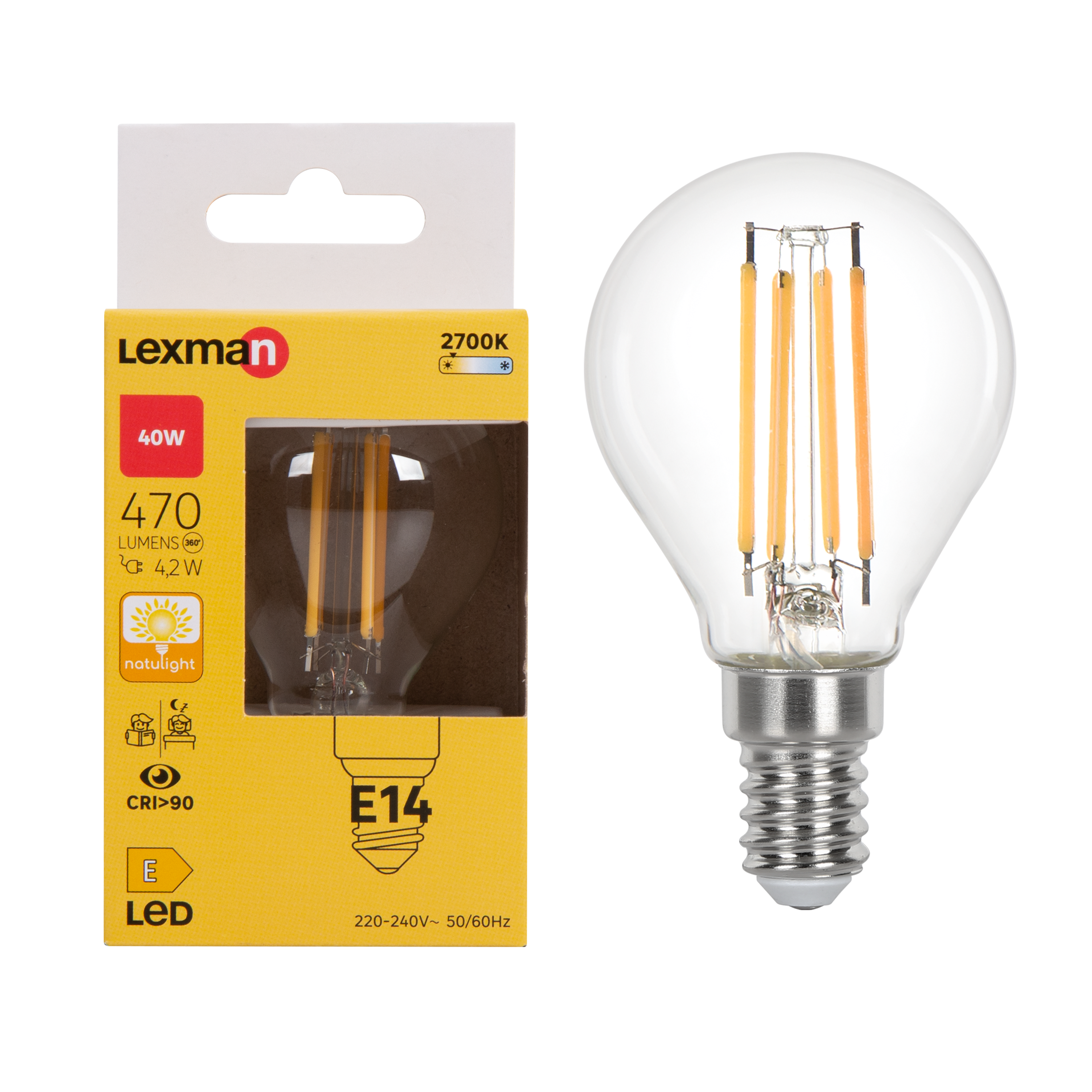 Lampadina LED E14 6 Watt Sferica (470 lumen)