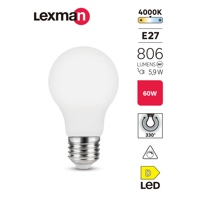 Lampadina LED E27 globo pera vetro 12W lampada filamento vintage 1500lm luce  diffusa LUCE CALDA 3000K