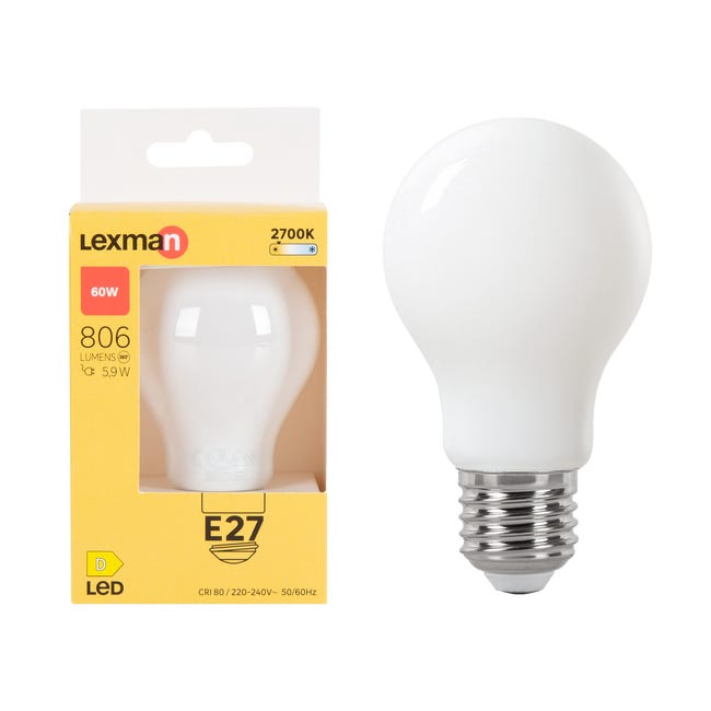 Kit 6 lampadine LED Philips - Goccia 5,5W (40W) - E27 - Luce Calda